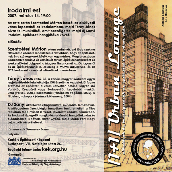 1+1 urban lounge irodalmi est